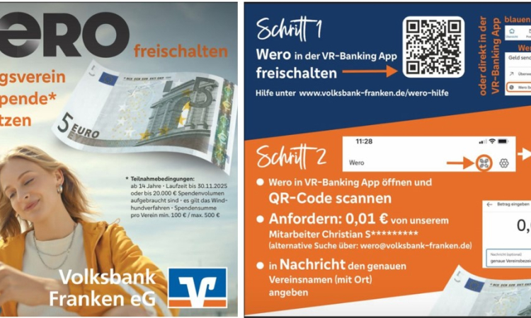 Spendenaktion der Volksbank Franken