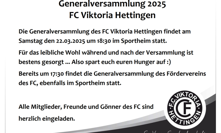 Generalversammlung 2025  FC Viktoria Hettingen  